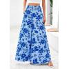 imagePRETTYGARDEN Womens 2025 Summer Flowy Wide Leg Palazzo Pants Dressy Casual Elastic High Waisted Pockets Boho Beach TrousersFloral Blue