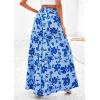 imagePRETTYGARDEN Womens 2025 Summer Flowy Wide Leg Palazzo Pants Dressy Casual Elastic High Waisted Pockets Boho Beach TrousersFloral Blue