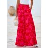 imagePRETTYGARDEN Womens 2025 Summer Flowy Wide Leg Palazzo Pants Dressy Casual Elastic High Waisted Pockets Boho Beach TrousersFloral Red Pink