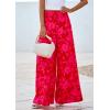 imagePRETTYGARDEN Womens 2025 Summer Flowy Wide Leg Palazzo Pants Dressy Casual Elastic High Waisted Pockets Boho Beach TrousersFloral Red Pink