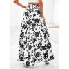 imagePRETTYGARDEN Womens 2025 Summer Flowy Wide Leg Palazzo Pants Dressy Casual Elastic High Waisted Pockets Boho Beach TrousersFloral White Black