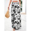imagePRETTYGARDEN Womens 2025 Summer Flowy Wide Leg Palazzo Pants Dressy Casual Elastic High Waisted Pockets Boho Beach TrousersFloral White Black