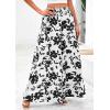 imagePRETTYGARDEN Womens 2025 Summer Flowy Wide Leg Palazzo Pants Dressy Casual Elastic High Waisted Pockets Boho Beach TrousersFloral White Black