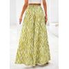 imagePRETTYGARDEN Womens 2025 Summer Flowy Wide Leg Palazzo Pants Dressy Casual Elastic High Waisted Pockets Boho Beach TrousersFloral White Green