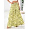 imagePRETTYGARDEN Womens 2025 Summer Flowy Wide Leg Palazzo Pants Dressy Casual Elastic High Waisted Pockets Boho Beach TrousersFloral White Green