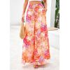 imagePRETTYGARDEN Womens 2025 Summer Flowy Wide Leg Palazzo Pants Dressy Casual Elastic High Waisted Pockets Boho Beach TrousersFloral White Multicolored