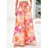 imagePRETTYGARDEN Womens 2025 Summer Flowy Wide Leg Palazzo Pants Dressy Casual Elastic High Waisted Pockets Boho Beach TrousersFloral White Multicolored