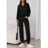 imagePRETTYGARDEN Womens Fall 2 Piece Lounge Sets Zip Up Sweatshirt Jogger Pants Sweat Track Suits Travel Outfit Winter ClothingBlack