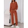 imagePRETTYGARDEN Womens Fall 2 Piece Lounge Sets Zip Up Sweatshirt Jogger Pants Sweat Track Suits Travel Outfit Winter ClothingBrick Red