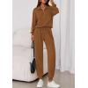 imagePRETTYGARDEN Womens Fall 2 Piece Lounge Sets Zip Up Sweatshirt Jogger Pants Sweat Track Suits Travel Outfit Winter ClothingBrown
