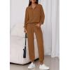 imagePRETTYGARDEN Womens Fall 2 Piece Lounge Sets Zip Up Sweatshirt Jogger Pants Sweat Track Suits Travel Outfit Winter ClothingBrown