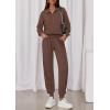 imagePRETTYGARDEN Womens Fall 2 Piece Lounge Sets Zip Up Sweatshirt Jogger Pants Sweat Track Suits Travel Outfit Winter ClothingCoffee
