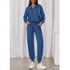 imagePRETTYGARDEN Womens Fall 2 Piece Lounge Sets Zip Up Sweatshirt Jogger Pants Sweat Track Suits Travel Outfit Winter ClothingDark Blue