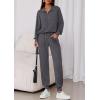 imagePRETTYGARDEN Womens Fall 2 Piece Lounge Sets Zip Up Sweatshirt Jogger Pants Sweat Track Suits Travel Outfit Winter ClothingDark Grey