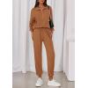 imagePRETTYGARDEN Womens Fall 2 Piece Lounge Sets Zip Up Sweatshirt Jogger Pants Sweat Track Suits Travel Outfit Winter ClothingDark Khaki