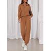 imagePRETTYGARDEN Womens Fall 2 Piece Lounge Sets Zip Up Sweatshirt Jogger Pants Sweat Track Suits Travel Outfit Winter ClothingDark Khaki