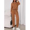 imagePRETTYGARDEN Womens Fall 2 Piece Lounge Sets Zip Up Sweatshirt Jogger Pants Sweat Track Suits Travel Outfit Winter ClothingDark Khaki