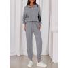 imagePRETTYGARDEN Womens Fall 2 Piece Lounge Sets Zip Up Sweatshirt Jogger Pants Sweat Track Suits Travel Outfit Winter ClothingGrey