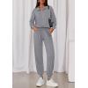 imagePRETTYGARDEN Womens Fall 2 Piece Lounge Sets Zip Up Sweatshirt Jogger Pants Sweat Track Suits Travel Outfit Winter ClothingGrey
