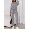 imagePRETTYGARDEN Womens Fall 2 Piece Lounge Sets Zip Up Sweatshirt Jogger Pants Sweat Track Suits Travel Outfit Winter ClothingGrey