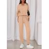 imagePRETTYGARDEN Womens Fall 2 Piece Lounge Sets Zip Up Sweatshirt Jogger Pants Sweat Track Suits Travel Outfit Winter ClothingKhaki