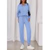 imagePRETTYGARDEN Womens Fall 2 Piece Lounge Sets Zip Up Sweatshirt Jogger Pants Sweat Track Suits Travel Outfit Winter ClothingLight Blue