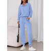imagePRETTYGARDEN Womens Fall 2 Piece Lounge Sets Zip Up Sweatshirt Jogger Pants Sweat Track Suits Travel Outfit Winter ClothingLight Blue