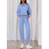 imagePRETTYGARDEN Womens Fall 2 Piece Lounge Sets Zip Up Sweatshirt Jogger Pants Sweat Track Suits Travel Outfit Winter ClothingLight Blue