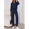imagePRETTYGARDEN Womens Fall 2 Piece Lounge Sets Zip Up Sweatshirt Jogger Pants Sweat Track Suits Travel Outfit Winter ClothingNavy