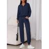 imagePRETTYGARDEN Womens Fall 2 Piece Lounge Sets Zip Up Sweatshirt Jogger Pants Sweat Track Suits Travel Outfit Winter ClothingNavy