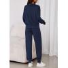 imagePRETTYGARDEN Womens Fall 2 Piece Lounge Sets Zip Up Sweatshirt Jogger Pants Sweat Track Suits Travel Outfit Winter ClothingNavy