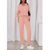 imagePRETTYGARDEN Womens Fall 2 Piece Lounge Sets Zip Up Sweatshirt Jogger Pants Sweat Track Suits Travel Outfit Winter ClothingPink