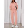 imagePRETTYGARDEN Womens Fall 2 Piece Lounge Sets Zip Up Sweatshirt Jogger Pants Sweat Track Suits Travel Outfit Winter ClothingPink