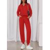 imagePRETTYGARDEN Womens Fall 2 Piece Lounge Sets Zip Up Sweatshirt Jogger Pants Sweat Track Suits Travel Outfit Winter ClothingRed