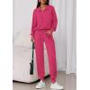 imagePRETTYGARDEN Womens Fall 2 Piece Lounge Sets Zip Up Sweatshirt Jogger Pants Sweat Track Suits Travel Outfit Winter ClothingRose Red