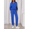 imagePRETTYGARDEN Womens Fall 2 Piece Lounge Sets Zip Up Sweatshirt Jogger Pants Sweat Track Suits Travel Outfit Winter ClothingRoyal Blue
