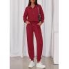 imagePRETTYGARDEN Womens Fall 2 Piece Lounge Sets Zip Up Sweatshirt Jogger Pants Sweat Track Suits Travel Outfit Winter ClothingWine Red