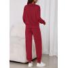 imagePRETTYGARDEN Womens Fall 2 Piece Lounge Sets Zip Up Sweatshirt Jogger Pants Sweat Track Suits Travel Outfit Winter ClothingWine Red