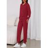 imagePRETTYGARDEN Womens Fall 2 Piece Lounge Sets Zip Up Sweatshirt Jogger Pants Sweat Track Suits Travel Outfit Winter ClothingWine Red