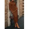 imagePRETTYGARDEN Womens Fall 2 Piece Outfits Knit Long Sleeve Cropped Cardigan Pullover Sweater Maxi Dress Sets Winter ClothingCaramel
