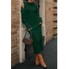 imagePRETTYGARDEN Womens Fall 2 Piece Outfits Knit Long Sleeve Cropped Cardigan Pullover Sweater Maxi Dress Sets Winter ClothingDark Green