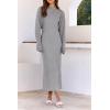 imagePRETTYGARDEN Womens Fall 2 Piece Outfits Knit Long Sleeve Cropped Cardigan Pullover Sweater Maxi Dress Sets Winter ClothingGrey