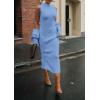 imagePRETTYGARDEN Womens Fall 2 Piece Outfits Knit Long Sleeve Cropped Cardigan Pullover Sweater Maxi Dress Sets Winter ClothingLight Blue