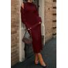 imagePRETTYGARDEN Womens Fall 2 Piece Outfits Knit Long Sleeve Cropped Cardigan Pullover Sweater Maxi Dress Sets Winter ClothingWine Red