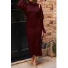 imagePRETTYGARDEN Womens Fall 2 Piece Outfits Knit Long Sleeve Cropped Cardigan Pullover Sweater Maxi Dress Sets Winter ClothingWine Red