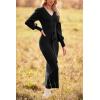 imagePRETTYGARDEN Womens Fall Knit Pullover Sweater Dress Elegant Long Lantern Sleeve V Neck Winter Maxi Bodycon DressesBlack
