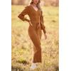 imagePRETTYGARDEN Womens Fall Knit Pullover Sweater Dress Elegant Long Lantern Sleeve V Neck Winter Maxi Bodycon DressesCamel