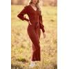 imagePRETTYGARDEN Womens Fall Knit Pullover Sweater Dress Elegant Long Lantern Sleeve V Neck Winter Maxi Bodycon DressesCaramel