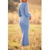 imagePRETTYGARDEN Womens Fall Knit Pullover Sweater Dress Elegant Long Lantern Sleeve V Neck Winter Maxi Bodycon DressesSky Blue