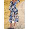 imagePRETTYGARDEN Womens Floral Midi Dress Casual Fall V Neck Long Sleeve Flowy Spring Beach Wedding Guest Vacation DressesBlack Blue Floral